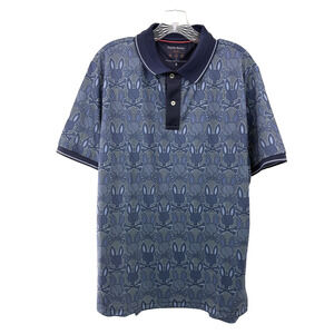 Psycho Bunny Men's Lightweight Reeves All Over Bunny Sport Polo Blue Size M NWT